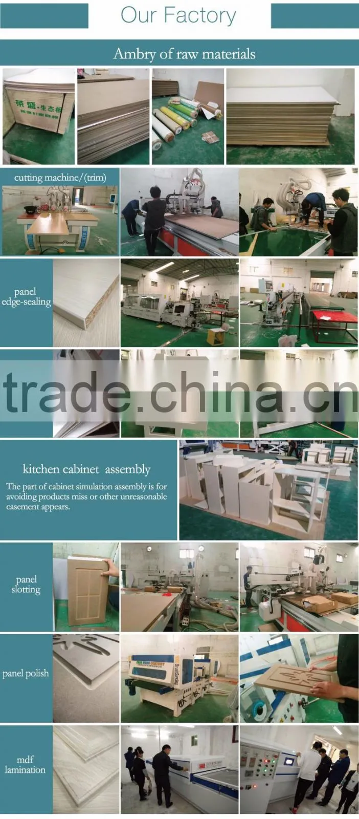 2015 European style Luxury solid wood simple designs accessories kitchen cabinet