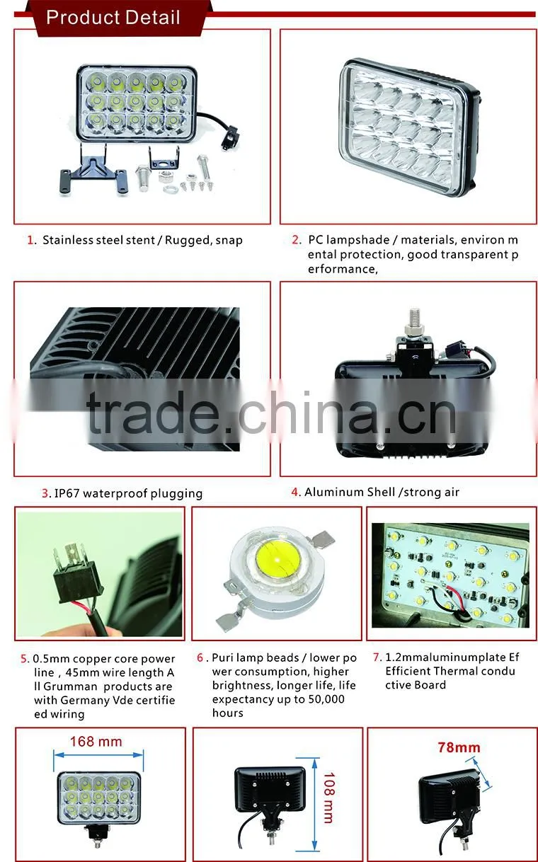 New 45w commercial electric led work light 12V 24V wholesale NEW car accessories