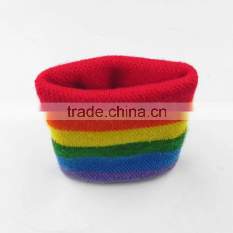 Customized cotton rainbow color wristbands
