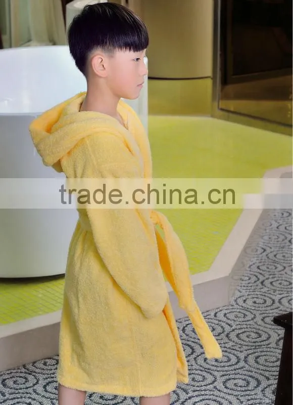 wholesale 100 cotton funny kids extra long bathrobe with hooded