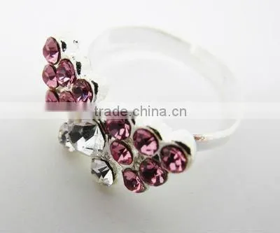 Colorful rhinestone butterfly rings,2013 fashion ladies rings,Fashion accessories