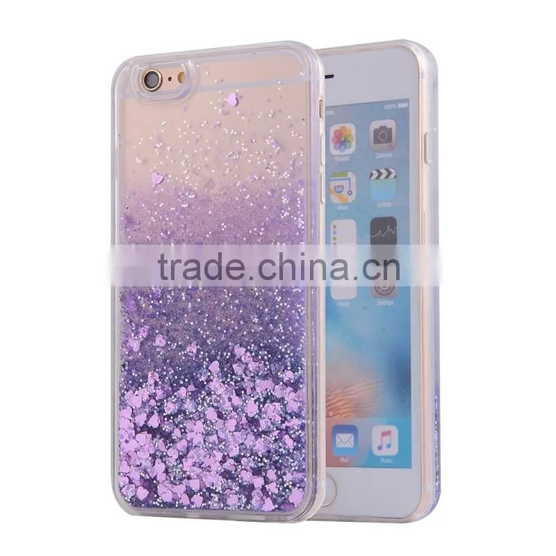 for iphone 6 bling glitter liquid clear floating quicksand mobile phone case