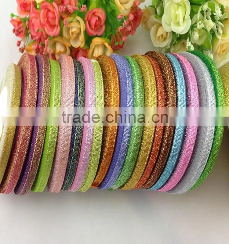 Wholesale colour metallic ribbon,different sizes&color are available