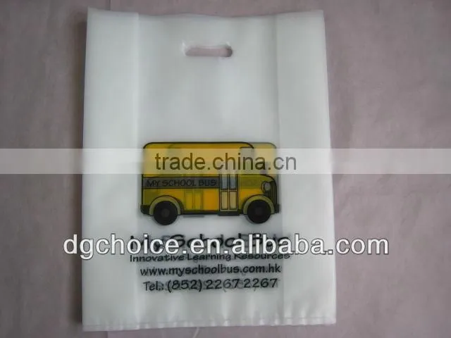 Best selling free sample hot design in Guangzhou plastic die cut carry bag