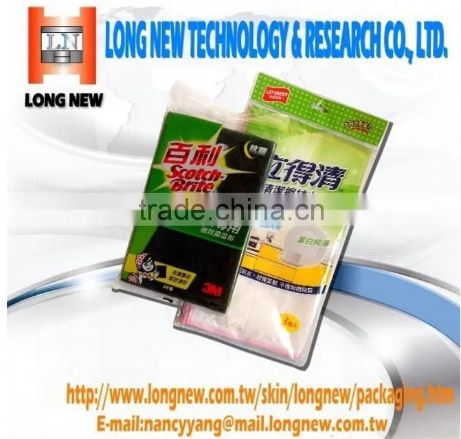 CMYK Printing BOPP Header Self Adhensive Seal Bag with Hanging Hole & Sealing Tape