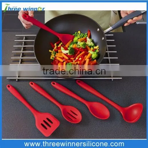 5 pieces heat resistant silicone kitchen utensil set