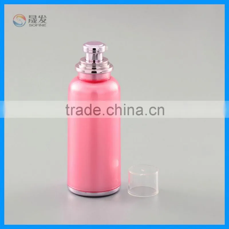 Round cosmetic acrylic lotion pump bottle