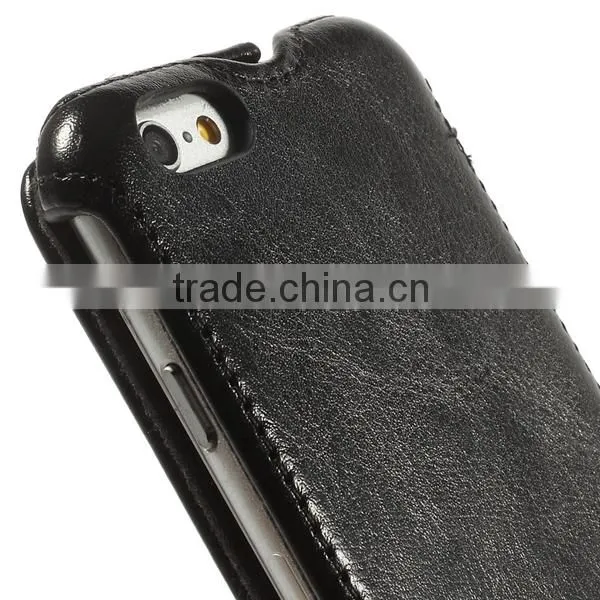 China Products Hot Selling Smart Phone Accessory Flip Down Wallet Cover For iPhone 6 Genuine Leather Case