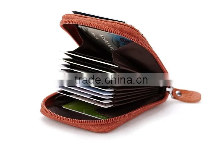 Guangzhou factory wholesale many slot card holder with leather material