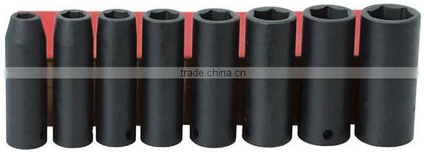 SIS-3302 Metal Box 3/8" Deep CR-VA Steel Impact Socket Set
