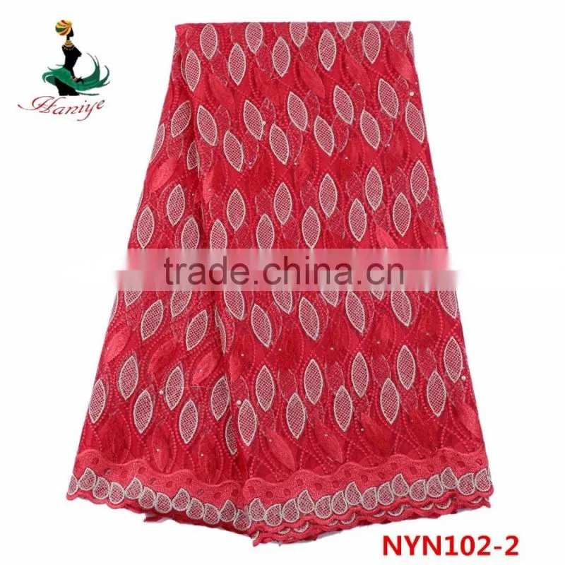 2016 Haniye wholesale French net lace fabric/Nigeria lace fabric for lady garment/NYN102