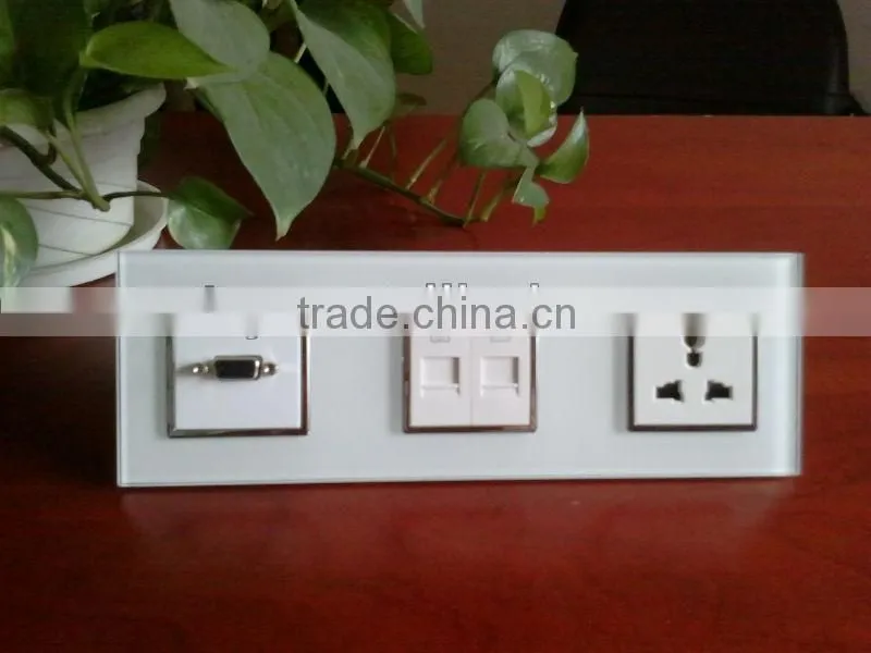 GLASS PANEL COMBINATION SWITCH,VGA+TEL+MULTIFUNCTION SOCKET