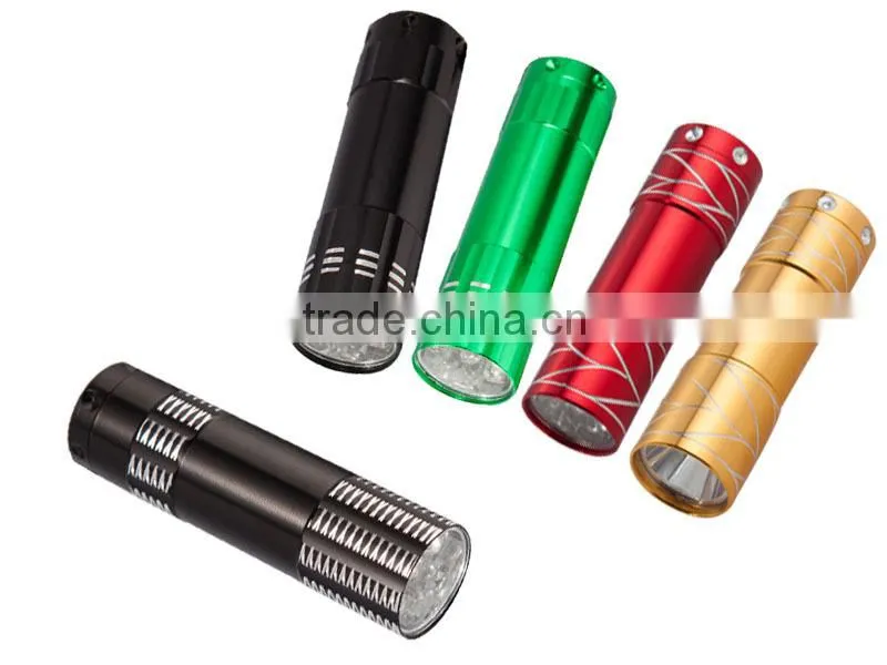 9 led nice looking good for flashlight wedding favors aluminum flashlight housing