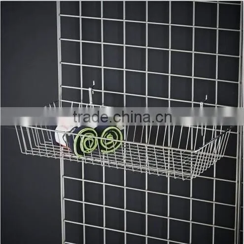 Iron material slatwall gridwall wire display basket