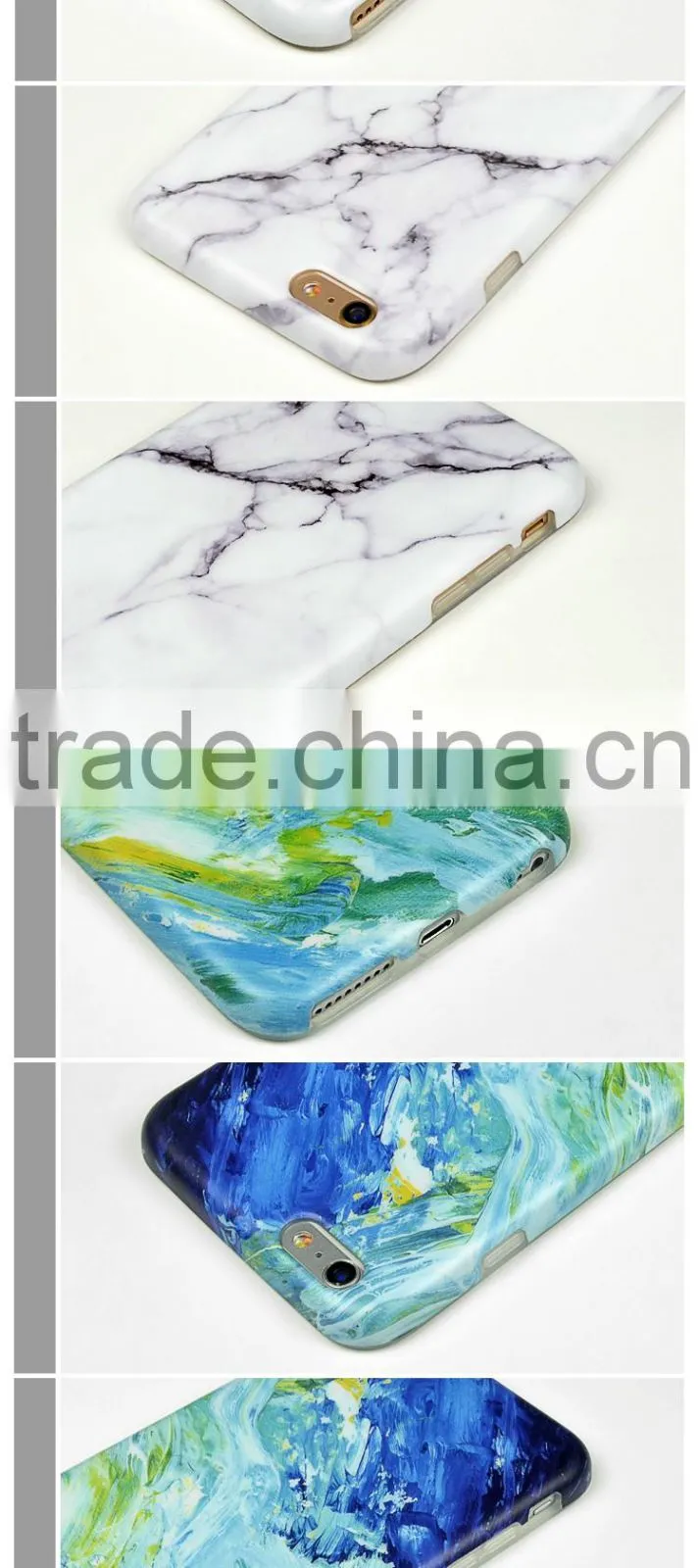2016 Wholesale Durable Marble Pattern Slim TPU Protective Case Cover Shell For Iphone 5 6 6S Series LCD Screen