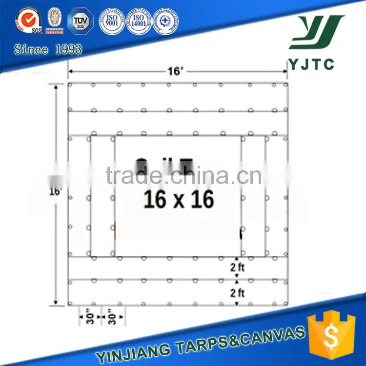 18 oz Black pvc vinyl tarps with d-rings 27' x 16'