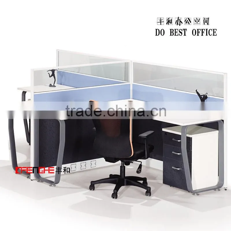 office furniture modern T shape 2 person workstation desk