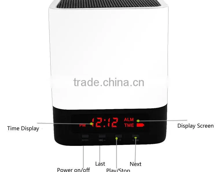 TLS28 mini fm function led time display blue tooth speaker with built-in mic