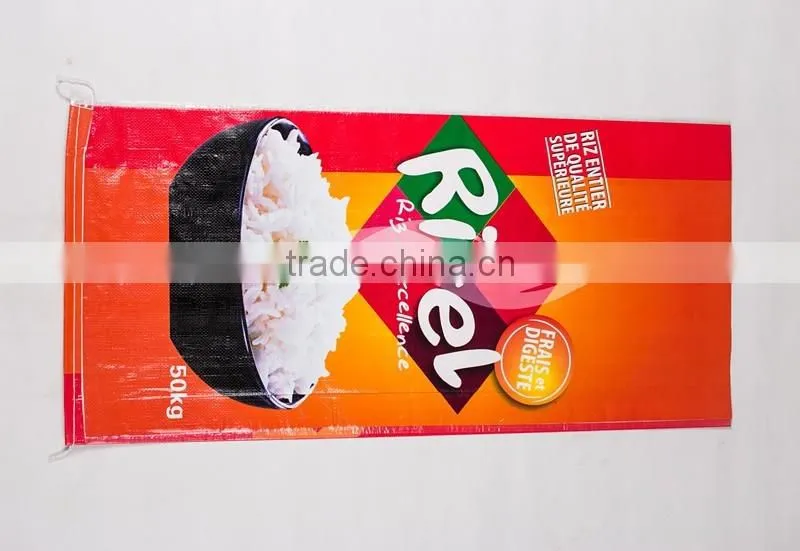 Rice Packing Bag with colorful bopp laminated pp woven rice bag 25kg/pp sack