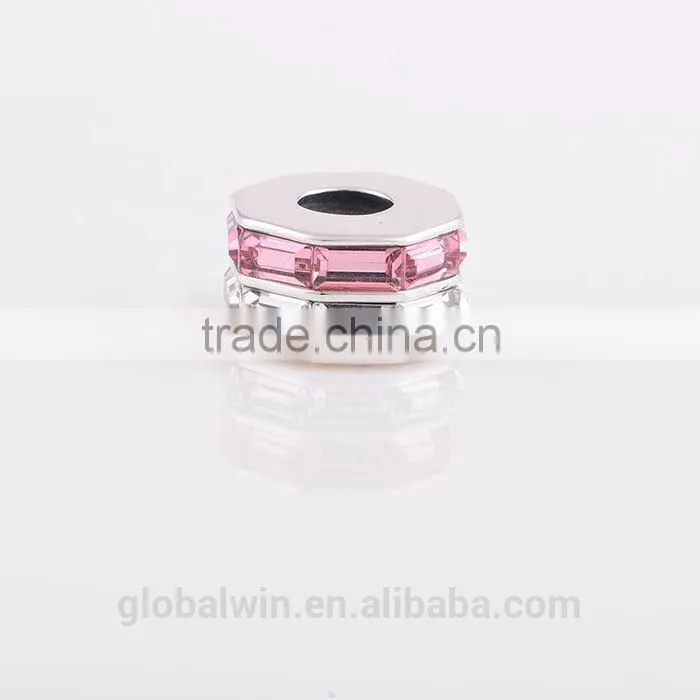 Wholesale Latest Online Fashion 925 Sterling Silver Charm European Charms Rhinestone Bead Fit DIY Female Jewelry Bracelet