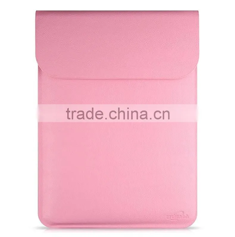 Hot PU Leather Laptop Sleeve Case For MacBook Air 11",AIR 13",Retina 12,13.3,15.4 inch,Envelope Bag