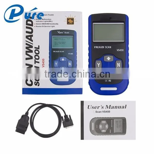 High Quality Universal VS450 Auto Diagnostic Scanner Vag Can OBD2 OBDII Scan Tool Code Scanner For Audi/VW
