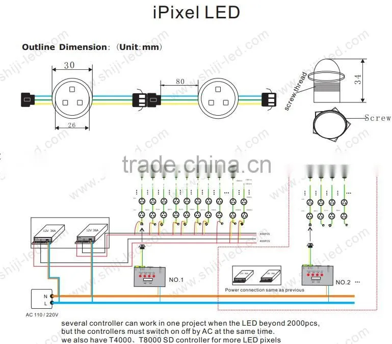 26mm LED Pixel light DC12V (RGB)