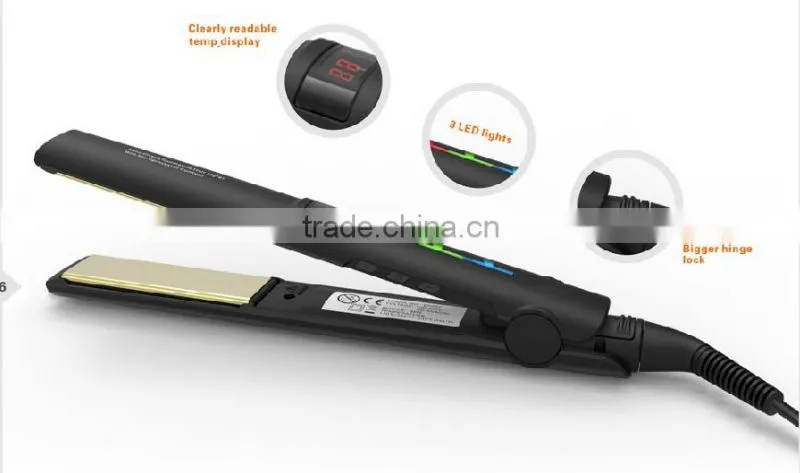 Nano silver and tourmaline hair straightener with Safe and flash MCH heating