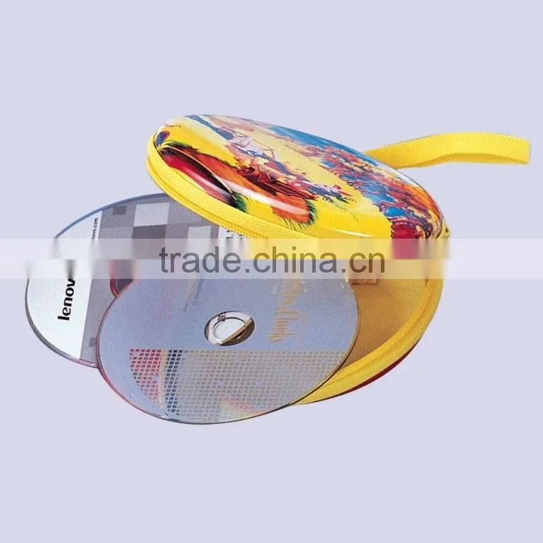 China wholesale high quality tin material with color printing round metal cute cd dvd case