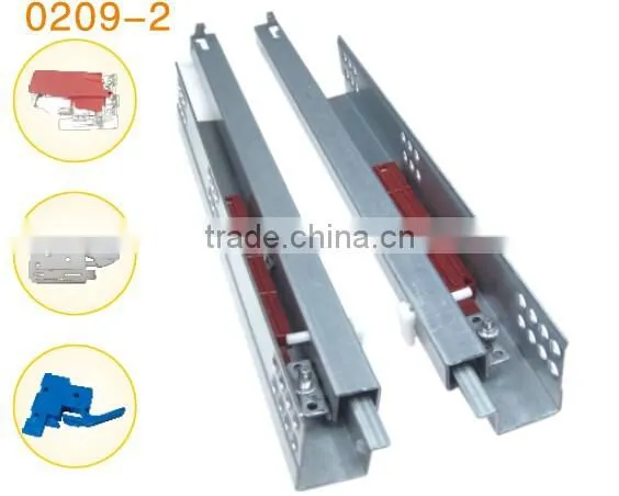 2 Fold Rebound Bottom Mounted Drawer Slide Rail