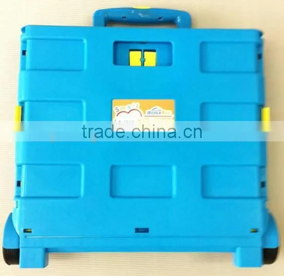 Portable Folding Boot Cart Handy Easy Storage Durable Plastic shopping cart with aluminium telescopic handle