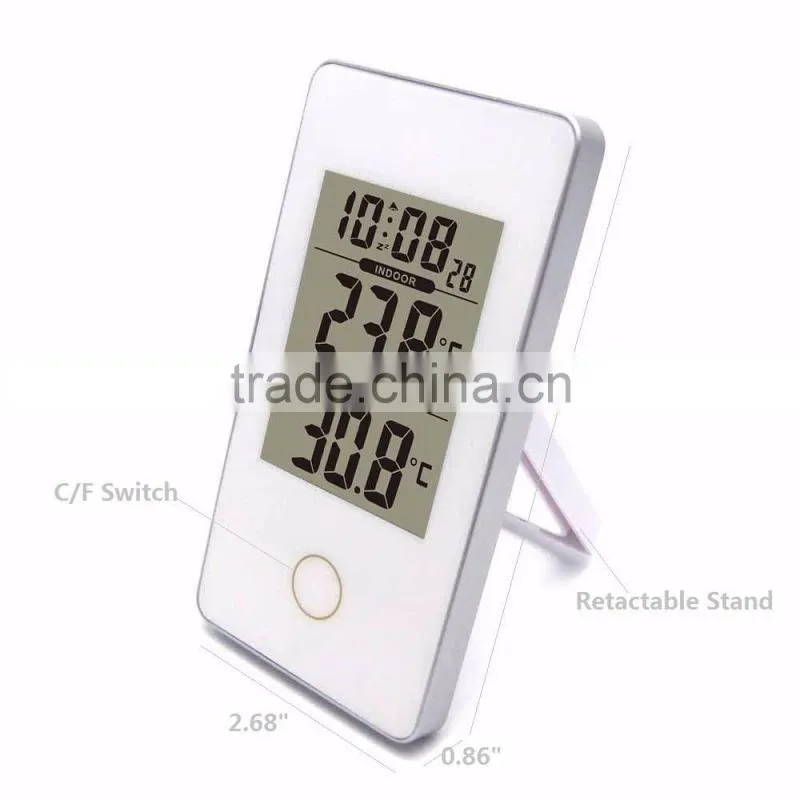 Portable Home/Office RCC Weather Station Black with Indoor Outdoor Thermometer Monitor Digital Alarm Clock