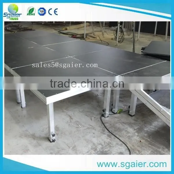 6 legs 1.22x2.44m portable stage, easy set up strong stage