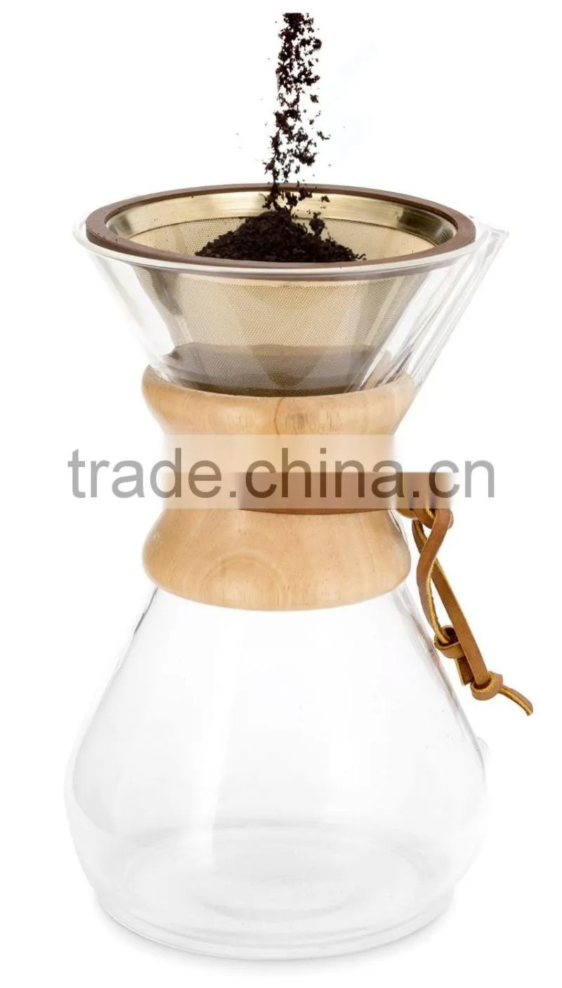 Titanium Coated Pour Over Cone coffee Dripper Stainless Steel Coffee Filter set