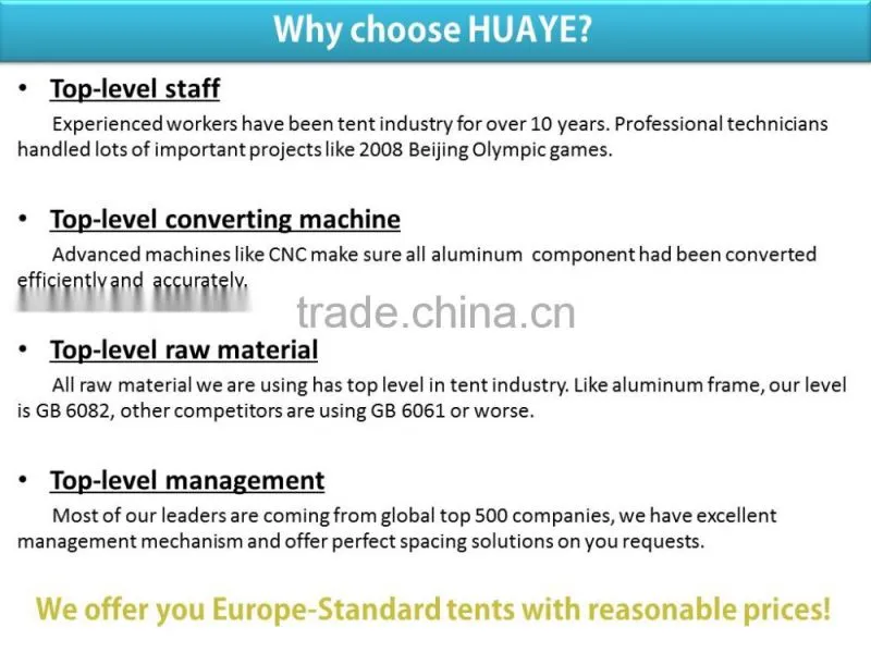 HUAYE outdoor 21 m tent for trade show for sale