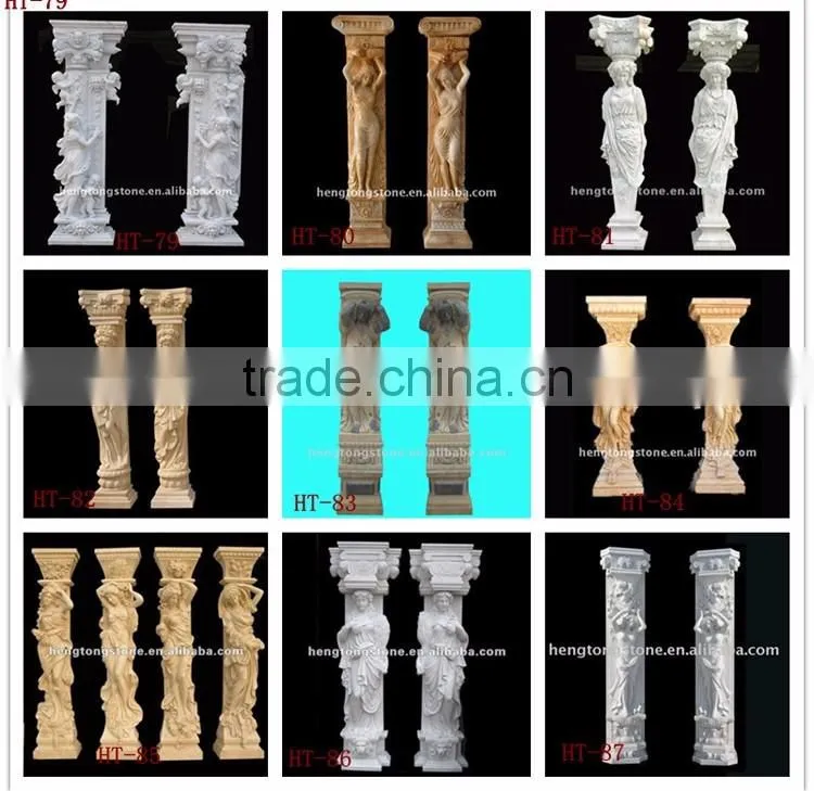 Marble Stone Roman Column Square Building Design Pillar