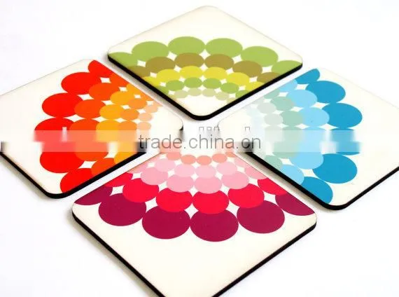 Personalized Solid Wooden Painting UV Digital Printing on Wood Placemat Water Proof MDF Coaster