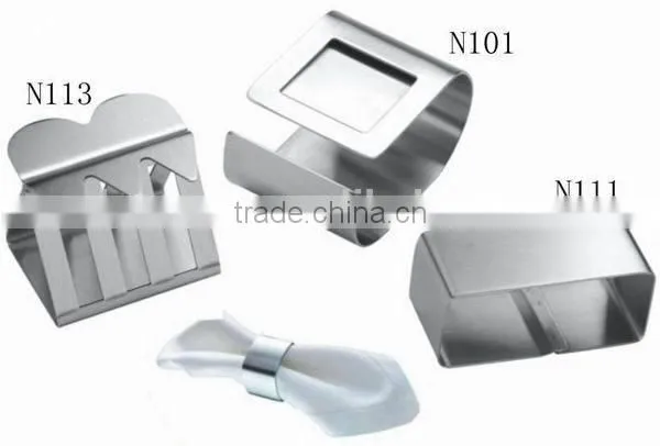 fashionable hotel napkin rings style golden silver plated napkin rings
