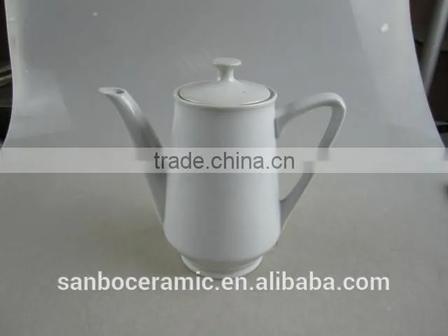 White Wholesale Ceramic Porcelain Teapot with Lid, Large Size