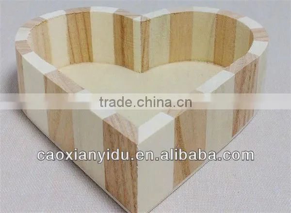 Heart Shaped Shape Gift Wooden Box For Party Decor