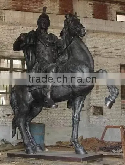 Garden life size bronze soldier statues in metal craft