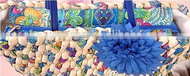 Handmade cheap summer corn straw beach bag