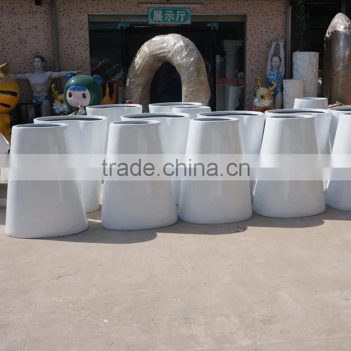 Large white frp flower pot