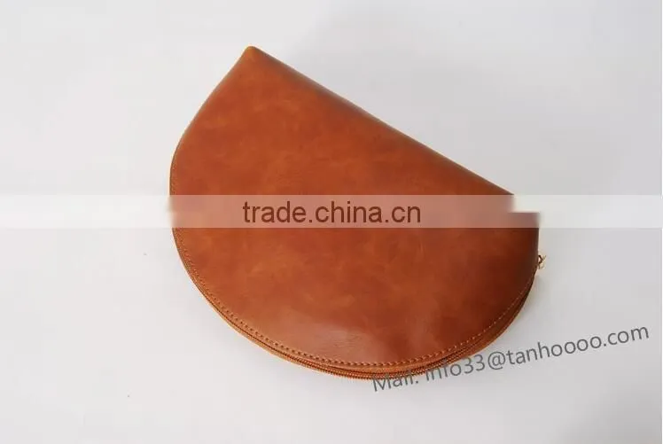Brown cosmetic bag custom cosmetic bag make up bag Brass zipper four size available