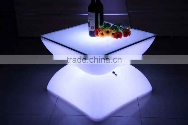 PE material illuminated bar interactive led table for indoor or outdoor using