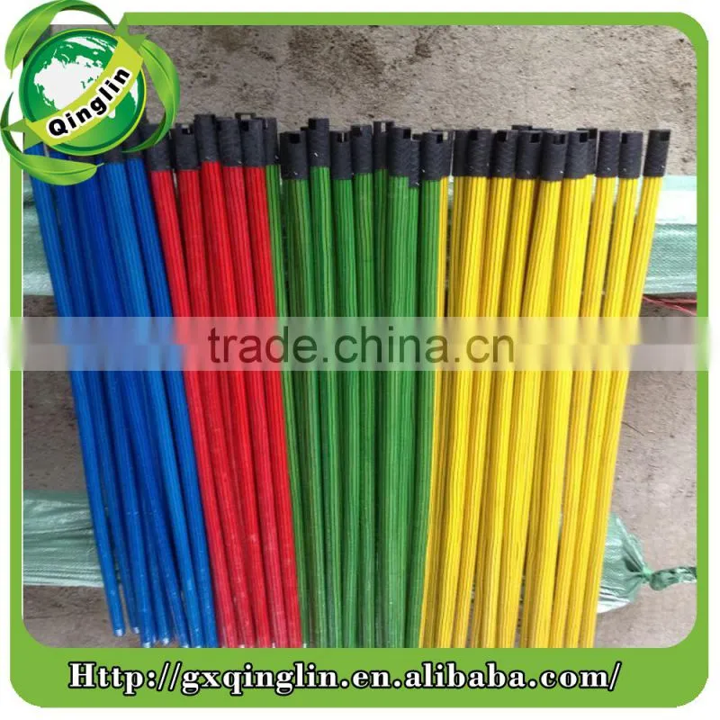 Hot sale natural broom handles wholesale/pvc coated wooden broom handle/pvc mop stick