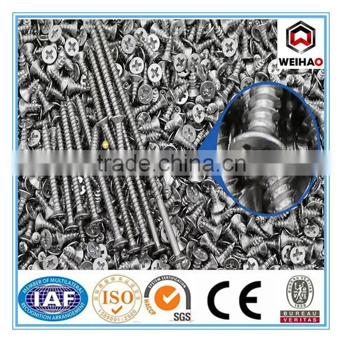 cross flat head black phosphate thread drywall screw