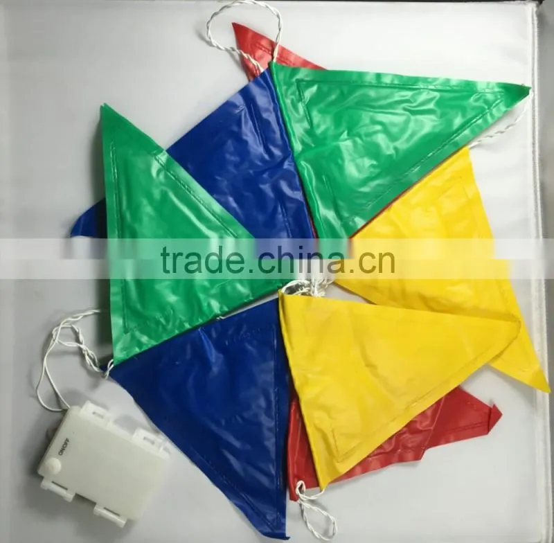 LED bunting lights with coloured flags
