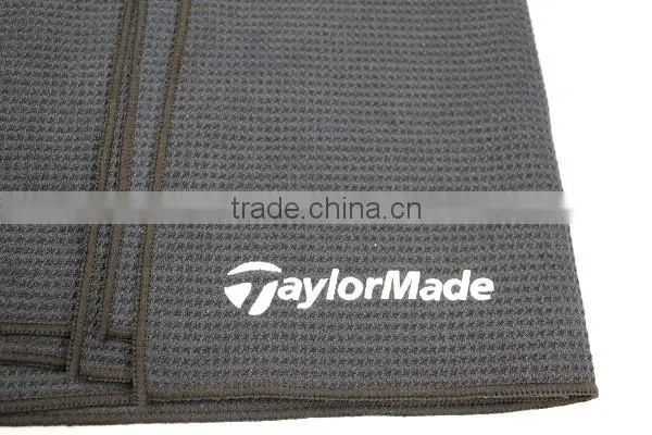 Microfiber Waffle gym towel with zipper pocket