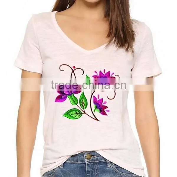 women embroidery designs custom t-shirt